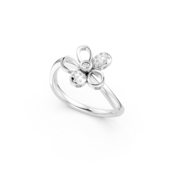 White GoldenBloomRing