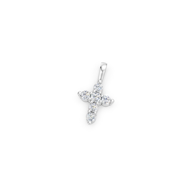 WhiteMiniDiamondCrossPendant