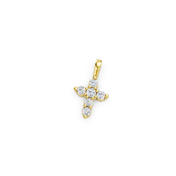 YellowMiniDiamondCrossPendant